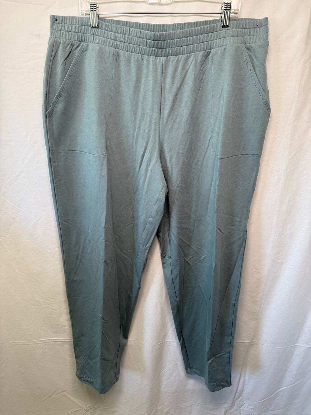 Any Body Women's Cozy Knit French Pants, Light Green, Size XL